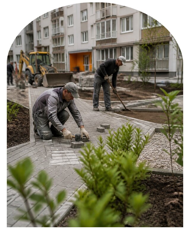 Благоустройство двора многоквартирного дома в Железнодорожном